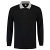 Polosweater Contrast PSC280 Zwart-Grijsmelange